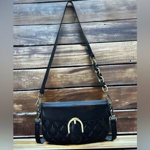 Rachel Zoe Metal Buckle Quilted Flap Crossbody Bag